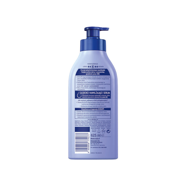 Nivea Nawilżająca Moc Serum wygładzające mleczko do ciała z pompką 625ml