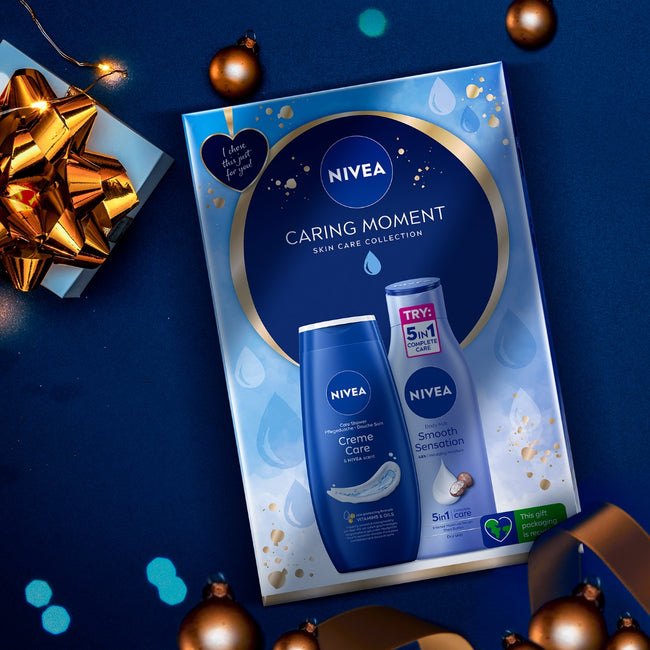 Nivea Caring Moment zestaw żel pod prysznic 250ml + mleczko do ciała 250ml