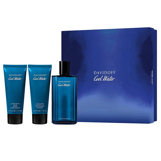 Davidoff Cool Water Men zestaw woda toaletowa spray 125ml + żel pod prysznic 75ml + balsam po goleniu 75ml