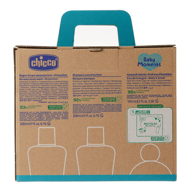Chicco Baby Moments zestaw płyn do kąpieli 200ml + szampon 200ml + woda toaletowa 100ml