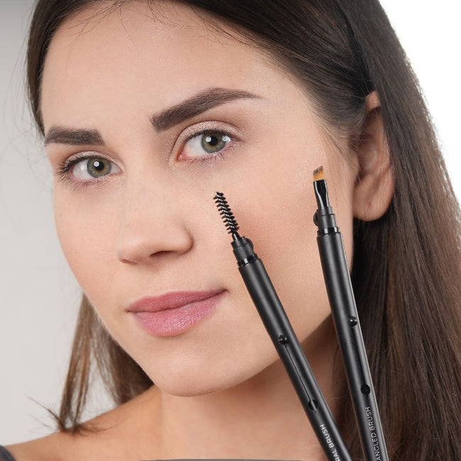 Nanobrow Styling Brush wysuwany pędzelek do aplikacji kosmetyków + szczoteczka do czesania i modelowania brwi oraz rzęs