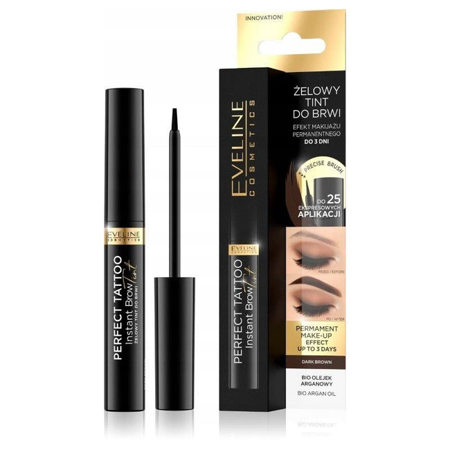 Eveline Cosmetics Perfect Tattoo Instant Brow żelowy tint do brwi Dark Brown 6ml