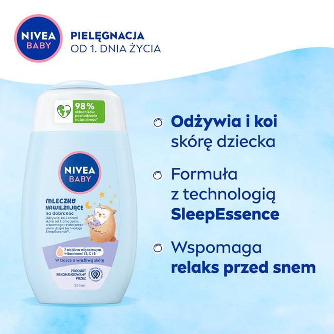 Nivea Baby mleczko nawilżające na dobranoc 200ml