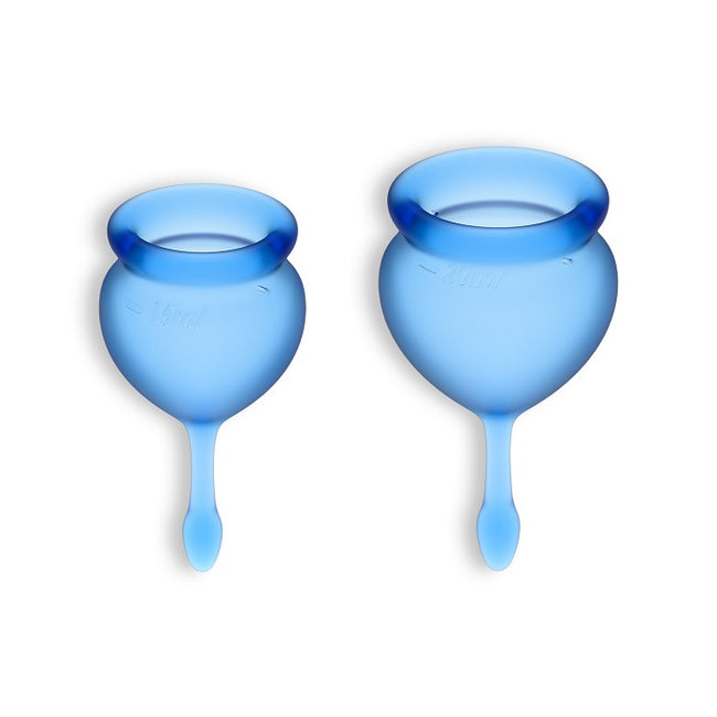 Satisfyer Feel Good Menstrual Cup zestaw kubeczków menstruacyjnych 15ml + 20ml Dark Blue