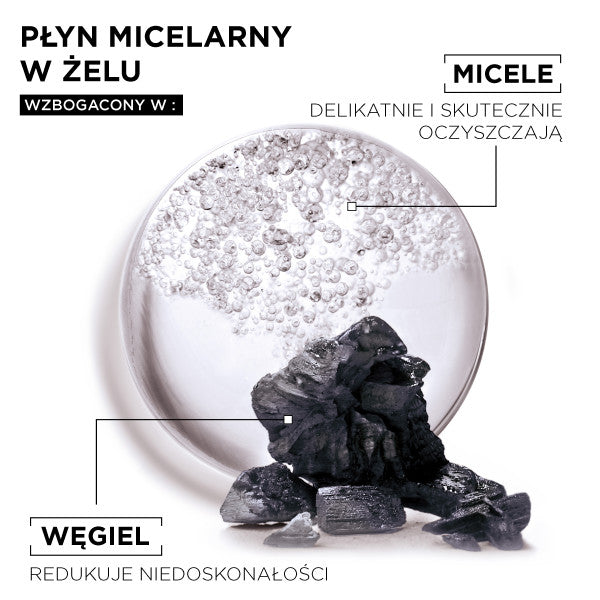Garnier Czysta Skóra płyn micelarny w żelu z węglem 400ml