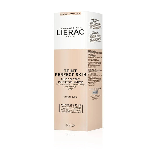LIERAC Teint Perfect Skin SPF20 lekki podkład rozświetlający do twarzy 01 Beige Clair 30ml