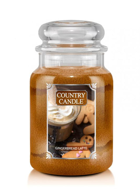 Country Candle Duża świeca zapachowa z dwoma knotami Gingerbread Latte 680g