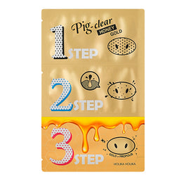 HOLIKA HOLIKA Pig-Clear Honey Gold zestaw plasterków oczyszczających z zaskórników 3szt