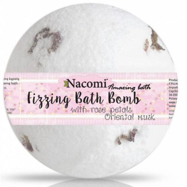 Nacomi Fizzing Bath Bomb kula do kąpieli z płatkami róż Oriental Musk 130g