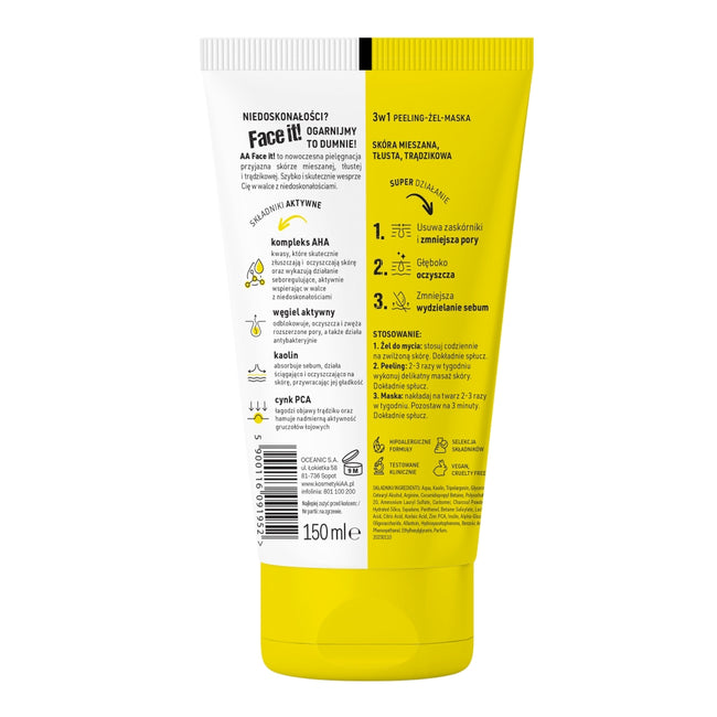 AA Face It! 3w1 peeling-żel-maska 150ml