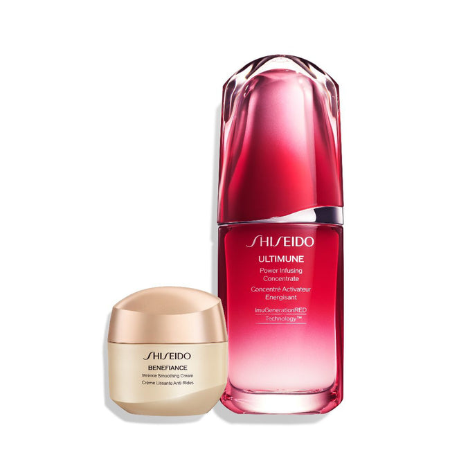 Shiseido Zestaw Power Wrinkle Smoothing Set Benefiance Wrinkle Smoothing Cream 30ml + Ultimune Power Infusing Concentrate 50ml