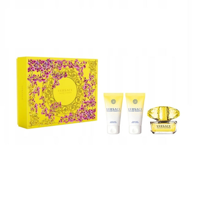 Versace Yellow Diamond zestaw woda toaletowa spray 50ml + balsam do ciała 50ml + żel pod prysznic 50ml