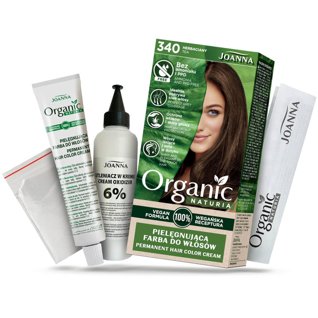Joanna Naturia Organic pielęgnująca farba do włosów 340 Herbaciany