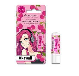 4organic #Kawaii naturalny balsam do ust Cherry 5g