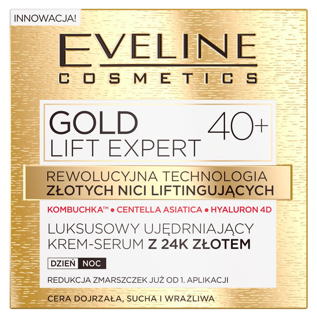 Eveline Cosmetics Gold Lift Expert 40+ luksusowy ujędrniający krem-serum z 24k złotem dzień/noc 50ml