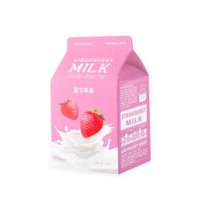 A'Pieu Strawberry Milk One-Pack rozjaśniająca maseczka w płachcie Truskawka  20g