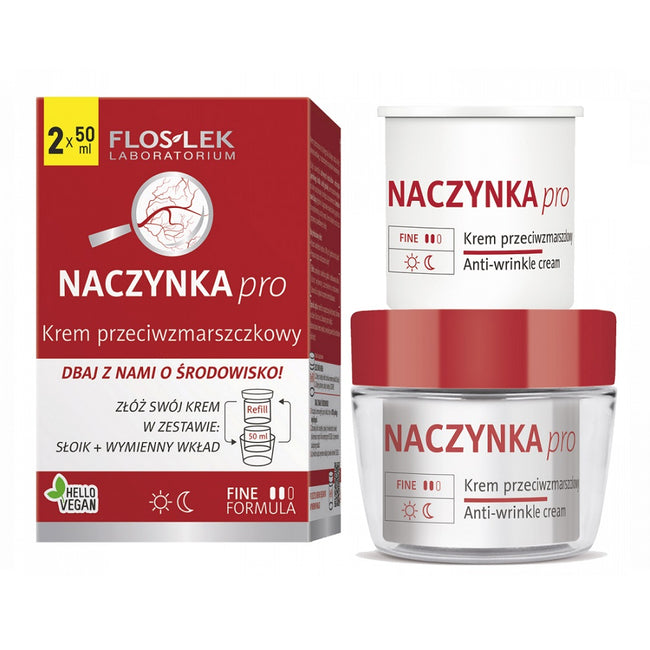 Floslek Naczynka Pro krem przeciwzmarszczkowy 50ml + refill 50ml