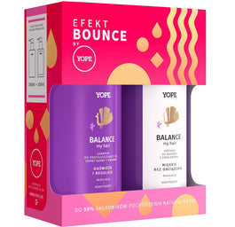 Yope Efekt Bounce Balance My Hair zestaw szampon do przetłuszczającej się skóry głowy z kwasami 300ml + odżywka do włosów z emolientami 300ml