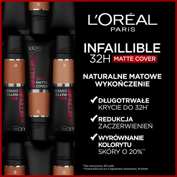 L'Oreal Paris Infallible 32H Matte Cover Foundation długotrwały podkład matujący 200 Neutral Undertone/Golden Beige 30ml