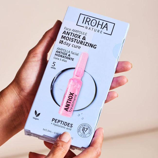 IROHA nature Peptides Antiox Face Ampoule antyoksydacyjno-nawilżające ampułki do twarzy z peptydami 5x1.5ml