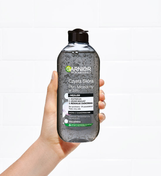 Garnier Czysta Skóra płyn micelarny w żelu z węglem 400ml