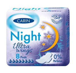 Carin Ultra Wings Night podpaski higieniczne na noc 8szt