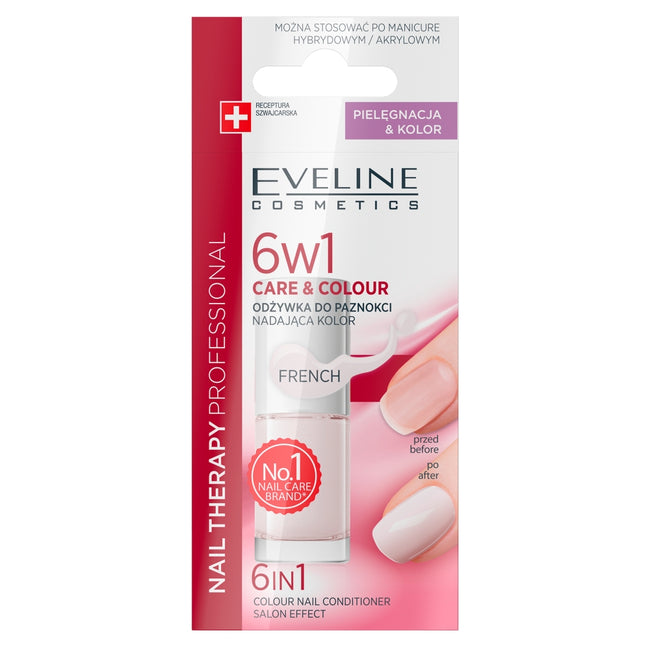 Eveline Cosmetics 6w1 Care&Colour odżywka do paznokci nadająca kolor French 5ml