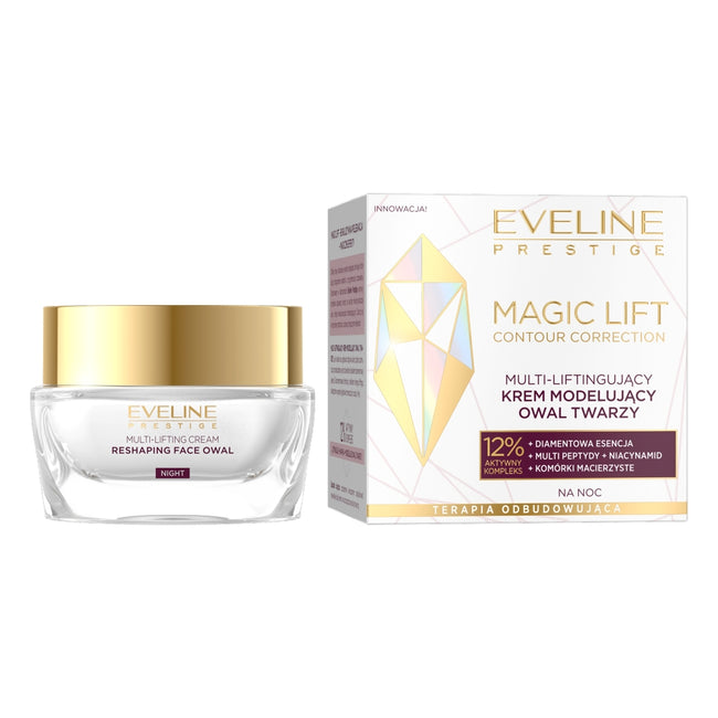 Eveline Cosmetics Magic Lift multi-liftingujący krem modelujący owal twarzy na noc 50ml