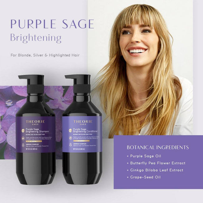 Theorie Sage Purple Sage Brightening Shampoo szampon do włosów eliminujący żółte odcienie 400ml