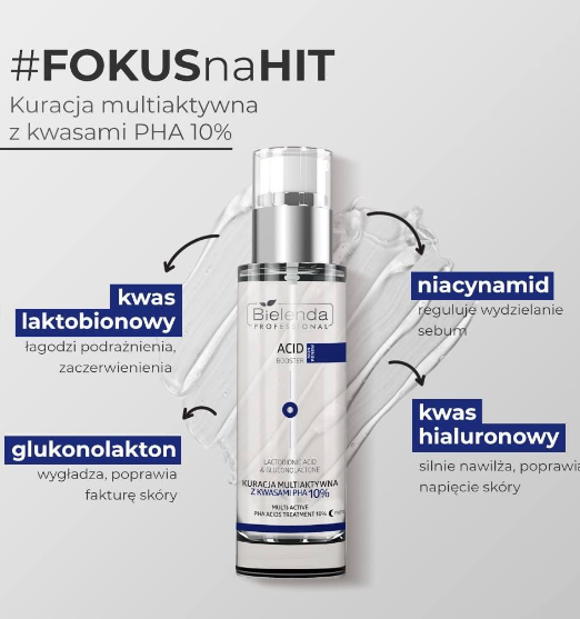 Bielenda Professional Acid Booster kuracja multiaktywna z kwasami PHA 10% 30ml