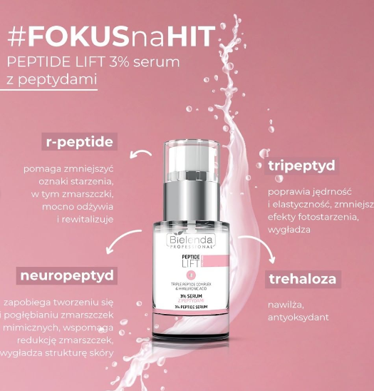 Bielenda Professional Peptide Lift serum pod oczy z kompleksem rozświetlająco-ujędrniającym 8% 15ml