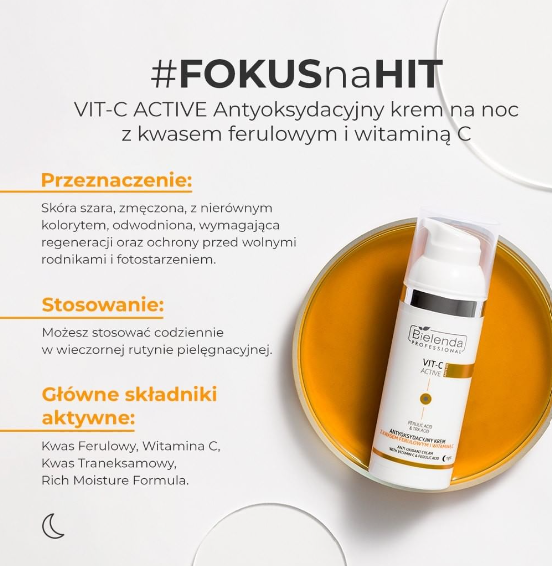 Bielenda Professional Vit-C Active antyoksydacyjny krem z kwasem ferulowym i witaminą C 50ml