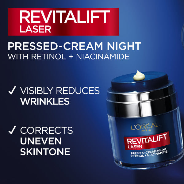 L'Oreal Paris Revitalift Laser Pressed Cream przeciwzmarszczkowy krem do twarzy na noc Retinol i Niacynamid 50ml