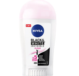 Nivea Black&White Invisible Clear antyperspirant w sztyfcie 40ml