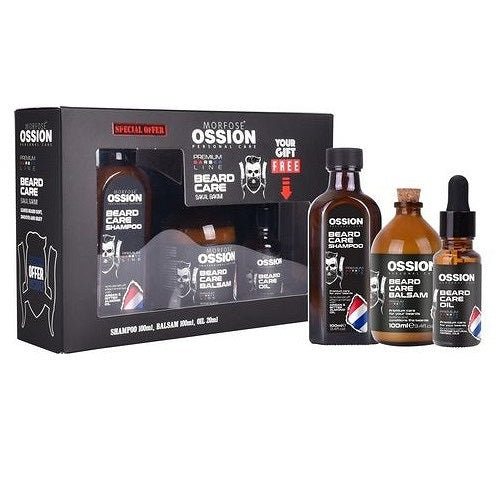 Morfose Ossion Premium Barber Beard zestaw szampon do brody 100ml + balsam do brody 100ml + olejek do brody 20ml