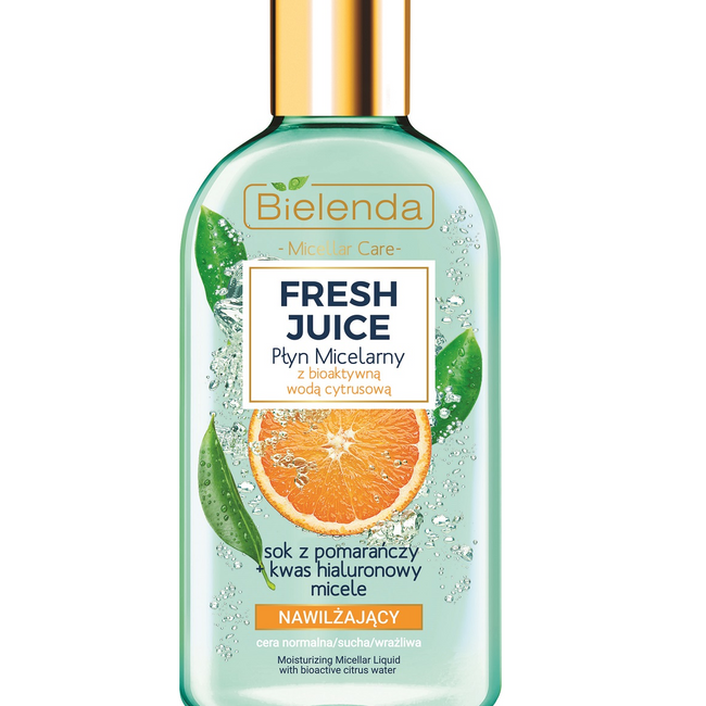 Bielenda Fresh Juice płyn micelarny nawilżający z wodą cytrusową Pomarańcza 500ml