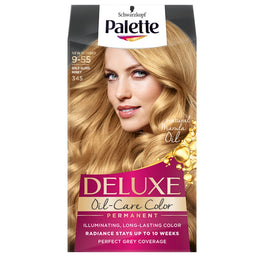 Palette Deluxe Oil-Care Color farba do włosów trwale koloryzująca z mikroolejkami 345 (9-55) Złoty Świetlisty Perłowy Blond