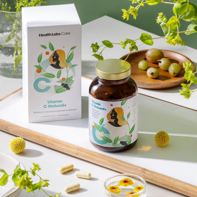 HealthLabs Vitamin C Natural+ witamina C z naturalnych ekstraktów roślinnych suplement diety 120 kapsułek