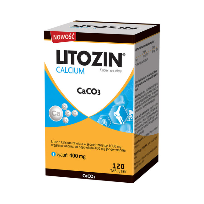 Litozin Calcium CaCO3 suplement diety 120 tabletek