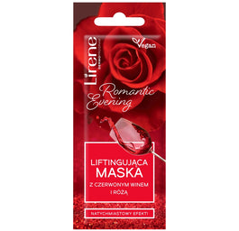 Lirene Romantic Evening liftingująca maska z czerwonym winem i różą 7ml