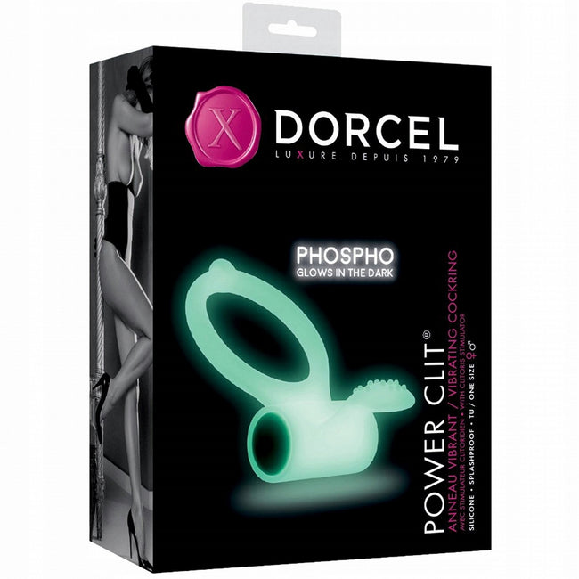 Marc Dorcel Power Clit Phospho fluorescencyjny pierścień na penisa z wibracjami