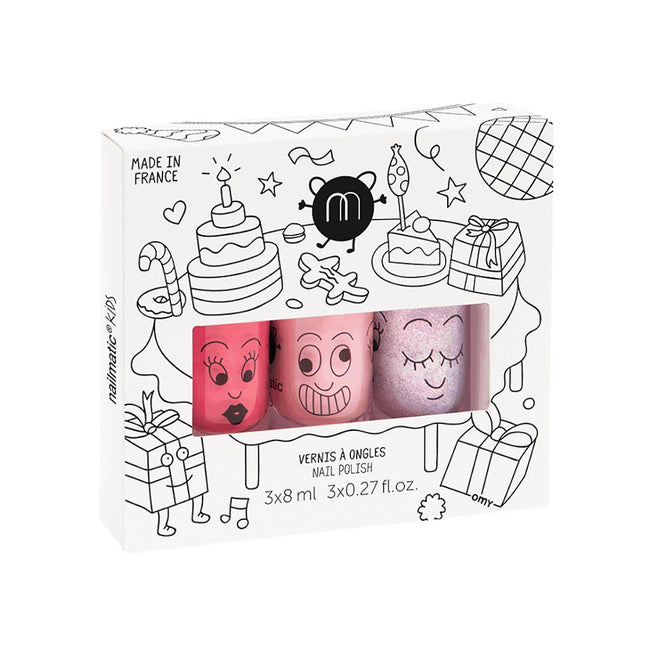 Nailmatic Kids Party B zestaw lakierów do paznokci Cookie 8ml + Bella 8ml + Elliot 8ml