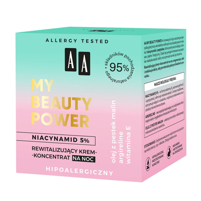 AA My Beauty Power Niacynamid 5% rewitalizujący krem-koncentrat na noc 50ml