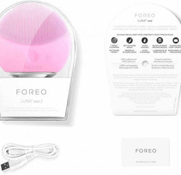 Foreo Luna Mini 2 szczoteczka soniczna do oczyszczania twarzy z efektem masującym Pearl Pink