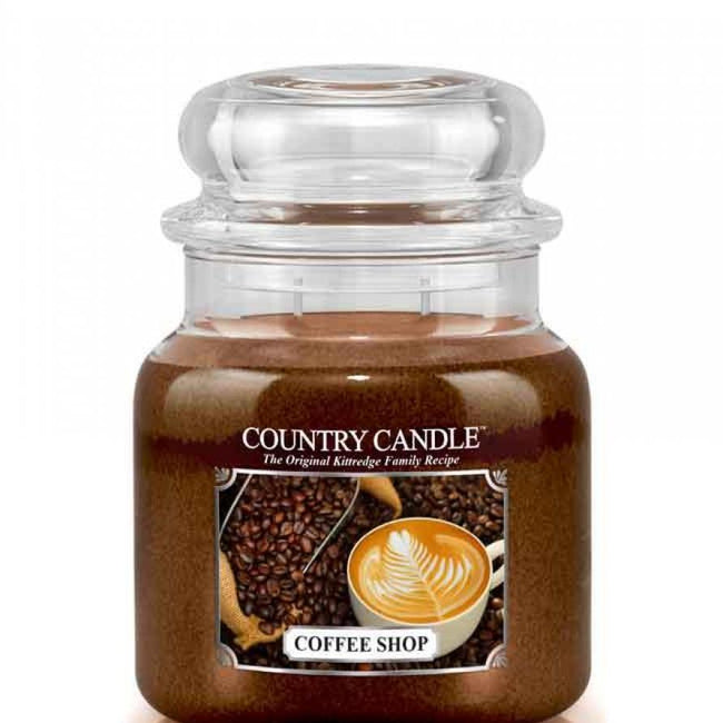 Country Candle Średnia świeca zapachowa z dwoma knotami Coffee Shop 453g
