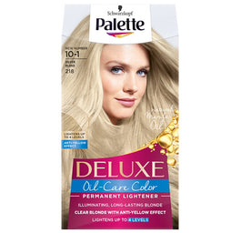 Palette Deluxe Oil-Care Color rozjaśniająca farba do włosów z mikoolejkami Srebrzysty Blond 218 (10-1)
