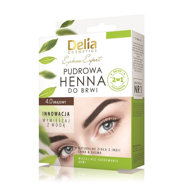 Delia Eyebrow Expert pudrowa henna do brwi 4.0 Brąz 4g