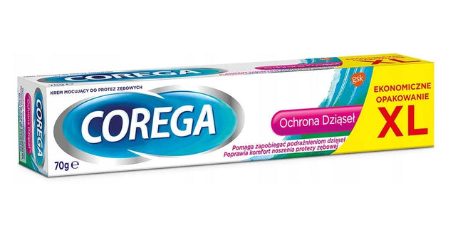 Corega Ochrona Dziąseł krem mocujący do protez zębowych 70g