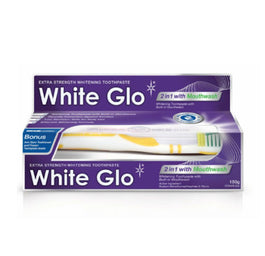 White Glo 2in1 Mouthwash wybielająca pasta z płynem do płukania ust 100ml + szczoteczka do zębów