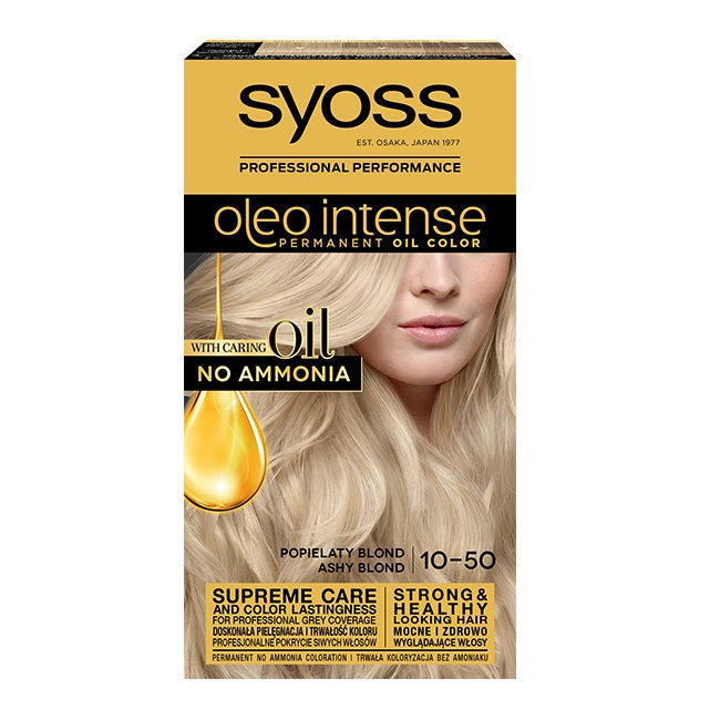 Syoss Oleo Intense farba do włosów trwale koloryzująca z olejkami 10-50 Popielaty Blond
